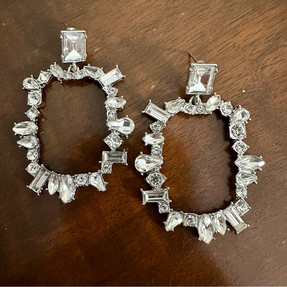 Cato Silver Crystal Statement Earrings